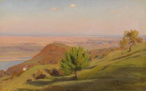 Danube Landscape near Vienna by Anton Hlavacek Oil Painting