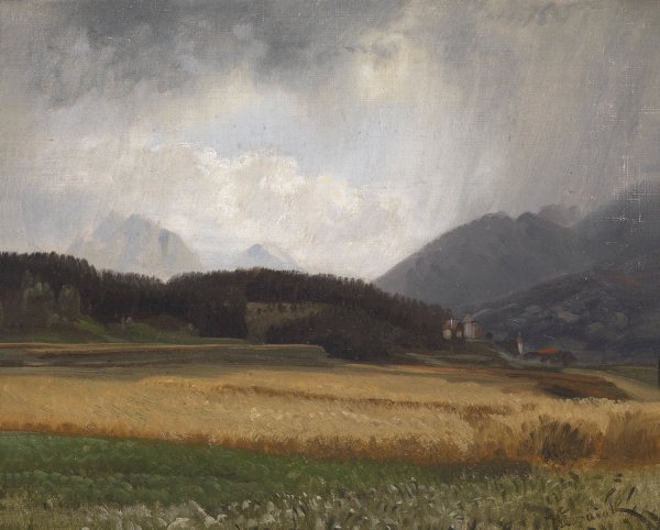 Main Product Photo of Regenstimmung uber Igls Painting by Anton Hlavacek