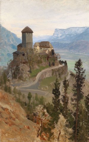 Schloss Tirol by Anton Hlavacek Oil Painting