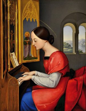 St. Cecilia by Anton Josef Drager Oil Painting