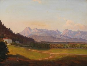 Radetzky Villa And The Kamnik Alps In Krain by Anton Karinger Oil Painting