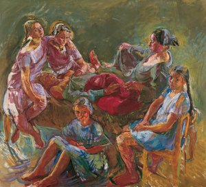 Die Familie des Kunstlers by Anton Kolig Oil Painting
