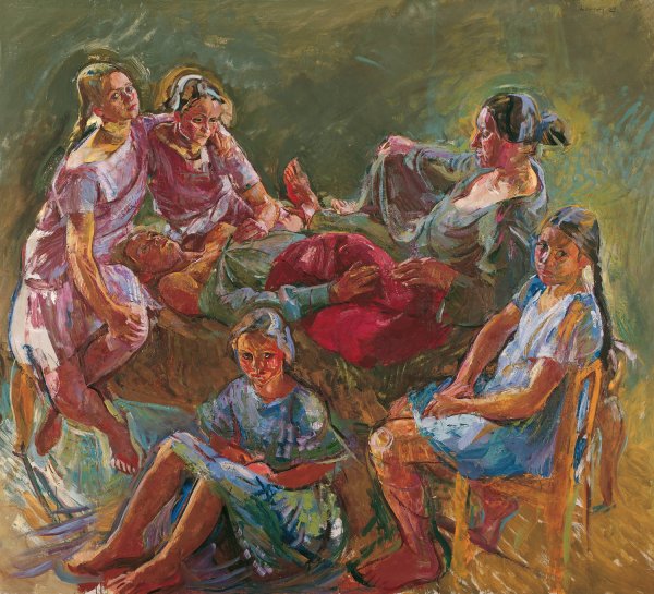 Die Familie des Kunstlers  by Anton Kolig - Hand-Painted Oil Painting Reproduction
