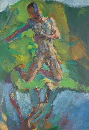 Kniender Narzis by Anton Kolig Oil Painting