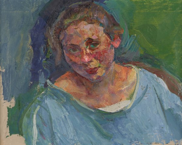Portrat Hilde Stuhler-Herzmansky  by Anton Kolig - Hand-Painted Oil Painting Reproduction