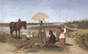 Der Pferdermaler by Anton Kozakiewicz - Oil Painting Reproduction