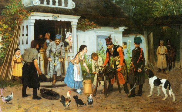 Main Product Photo of Vor dem Kampfe Painting by Anton Kozakiewicz