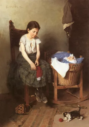 Die Grosse Schwester Oil painting by Anton Laupheimer