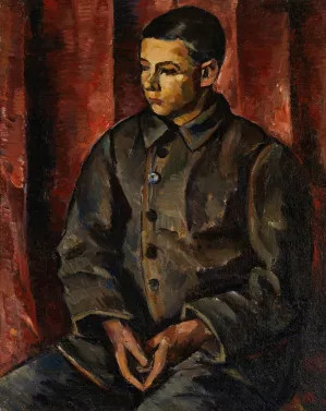 Seated boy by Anton Lindforss Oil Painting
