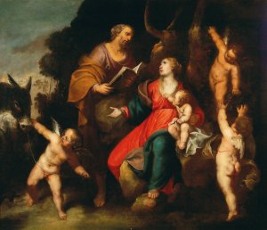 The Rest on the Flight into Egypt by Anton Maria Vassallo Oil Painting