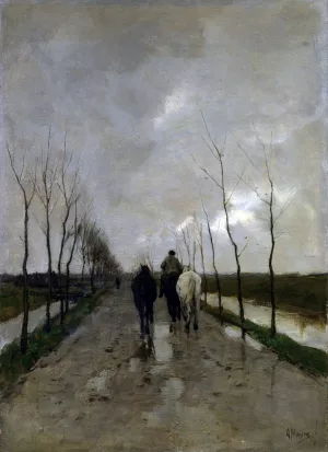 A Dutch Road by Anton Mauve Oil Painting