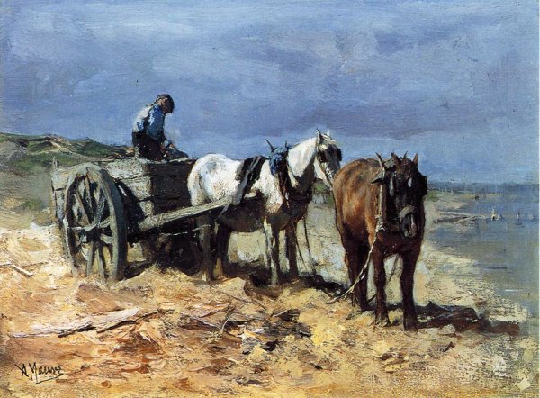 Main Product Photo of A Team and Pull-Cart Painting by Anton Mauve