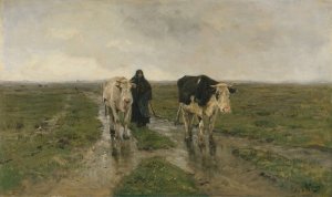 Changing Pasture by Anton Mauve Oil Painting