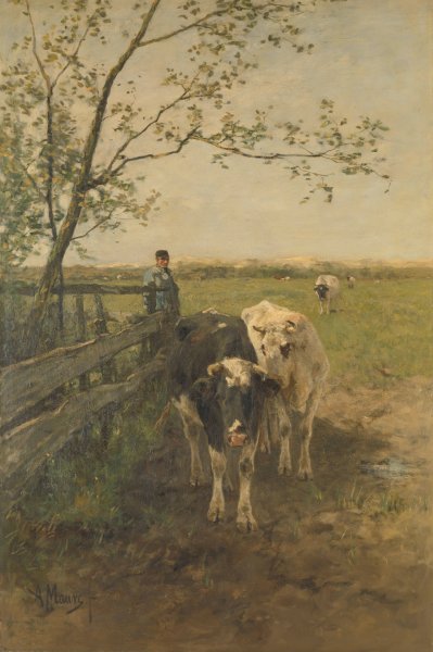 Main Product Photo of De melkbocht  Painting by Anton Mauve