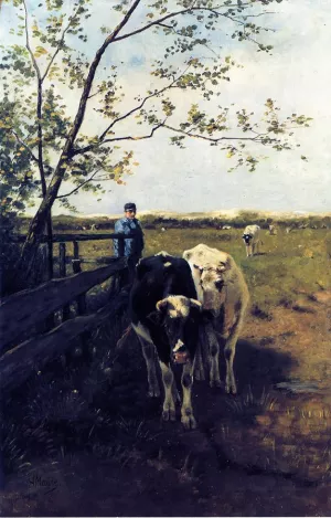 Finished Grazing by Anton Mauve - Oil Painting Reproduction