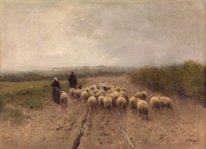 Going to Pasture by Anton Mauve Oil Painting