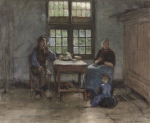 Larens binnenhuis by Anton Mauve Oil Painting