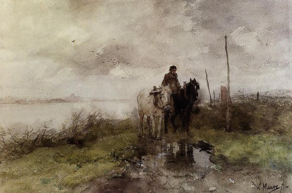Main Product Photo of The Country Road Painting by Anton Mauve