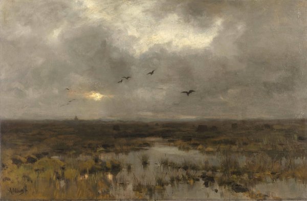 The Marsh  by Anton Mauve - Hand-Painted Oil Painting Reproduction