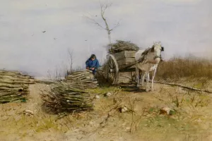 The Wood Gatherer by Anton Mauve - Oil Painting Reproduction