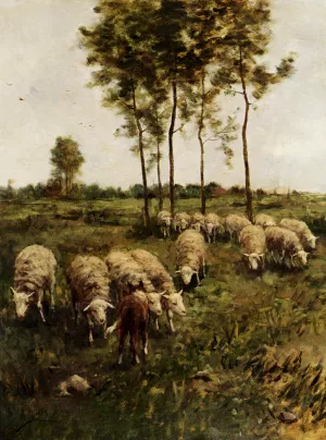 Watching The Flock by Anton Mauve - Oil Painting Reproduction