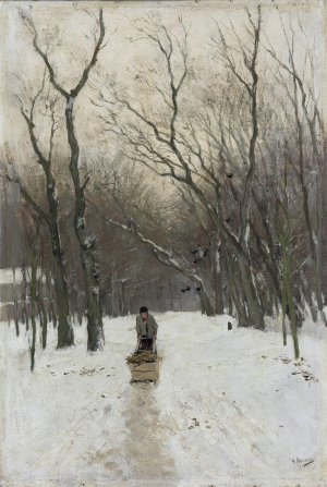 Winter in the Scheveningen Woods by Anton Mauve Oil Painting
