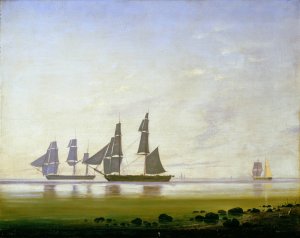 A Calm Morning At Sea by Anton Melbye Oil Painting