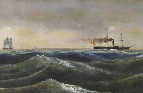 Main Product Photo of Hjuldamperen Christian D. VIII  Painting by Anton Melbye