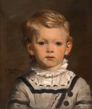 Paul Klob, spater Oberst, im Alter von drei Jahren Oil painting by Anton Muller