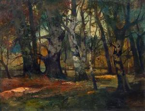Herbstwald by Anton Muller-Wischin Oil Painting