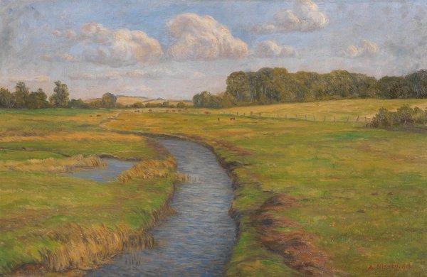 Landschaft auf Kekenis  by Anton Nissen - Hand-Painted Oil Painting Reproduction