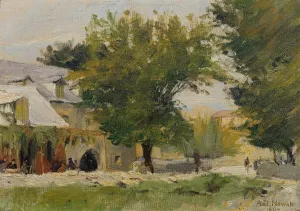 Gasthaus in Salona an der Strase nach Glisse by Anton Nowak Oil Painting