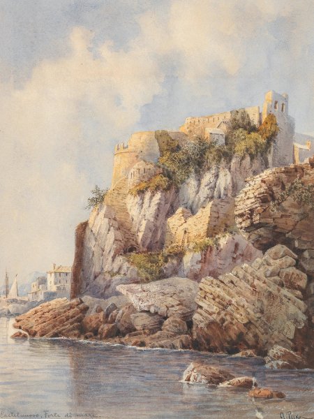 Castelnuovo, Forte di Mare by Anton Perko - Hand-Painted Oil Painting Reproduction