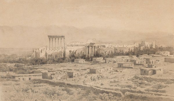 Der Tempel von Baalbek by Anton Perko - Hand-Painted Oil Painting Reproduction