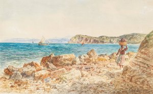 Kustenmotiv Durazzo by Anton Perko Oil Painting