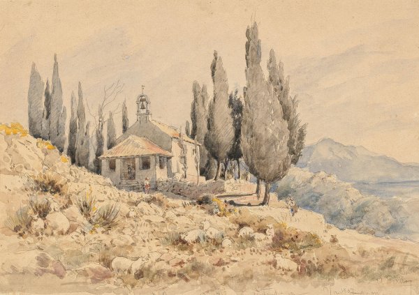 St Anna an der Strase nach Trebinje by Anton Perko - Hand-Painted Oil Painting Reproduction