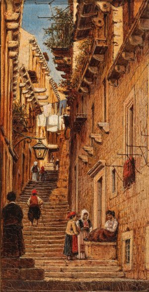 Strasse in Ragusa by Anton Perko Oil Painting