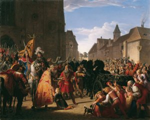 Wenzel bittet Rudolf von Habsburg um die Leiche seines Vaters Przemysl Ottokar by Anton Petter Oil Painting