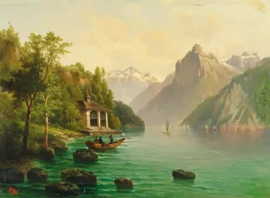 The Tellskapelle On Lake Lucerne by Anton Pick Oil Painting