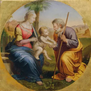 Heilige Familie Oil painting by Anton Psenner
