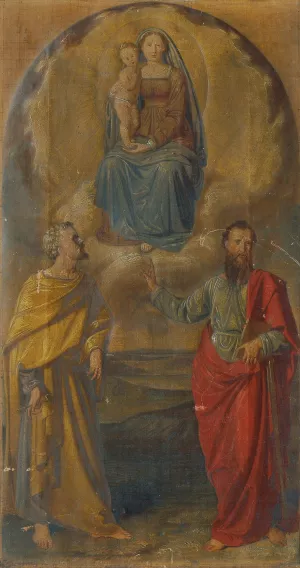 Maria mit Jesuskind und den Heiligen Petrus und Paulus Oil painting by Anton Psenner