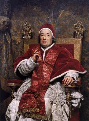 Portrait of Clement XIII Rezzonico by Anton Raphael Mengs - Oil Painting Reproduction