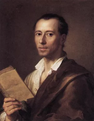 Portrait of Johann Joachim Winckelman by Anton Raphael Mengs - Oil Painting Reproduction