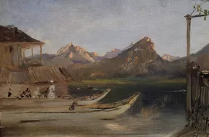 Am Wolfgangsee Oil painting by Anton Romako