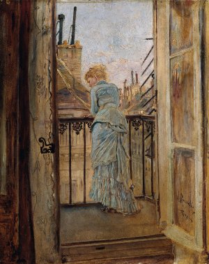 Auf dem Balkon by Anton Romako Oil Painting