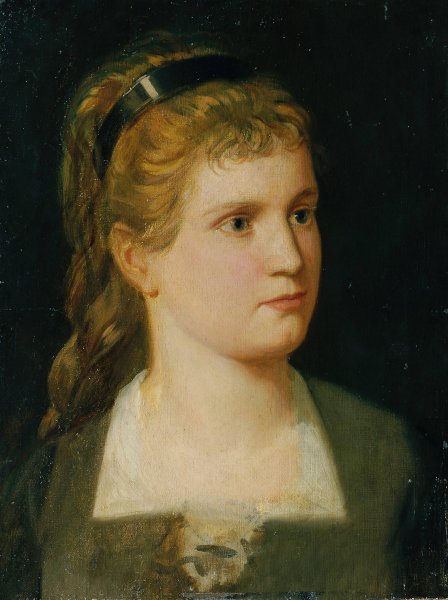 Brustbild der Nichte, Kathchen Winder by Anton Romako - Hand-Painted Oil Painting Reproduction