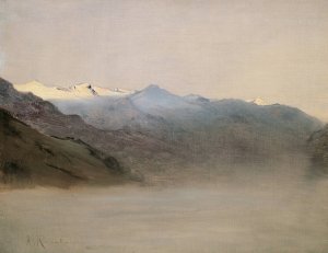 Das Gasteinertal im Nebel by Anton Romako Oil Painting