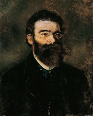 Der Internist Professor Samuel Stern by Anton Romako Oil Painting