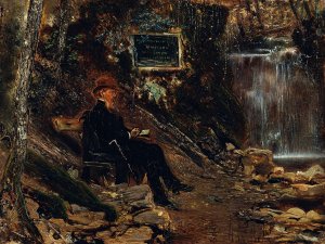 Der Schriftsteller Hermann Rollett am Wasserfall by Anton Romako Oil Painting