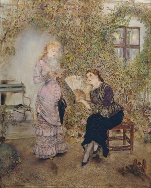 Die Freundinnen Der Liebesbrief by Anton Romako Oil Painting